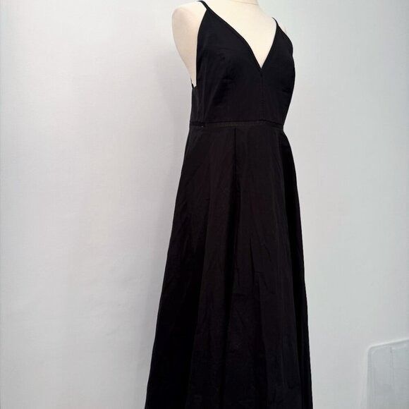 COS V-Neck Midi Slip Dress in BLACK - Size 8 - Picture 3 of 7